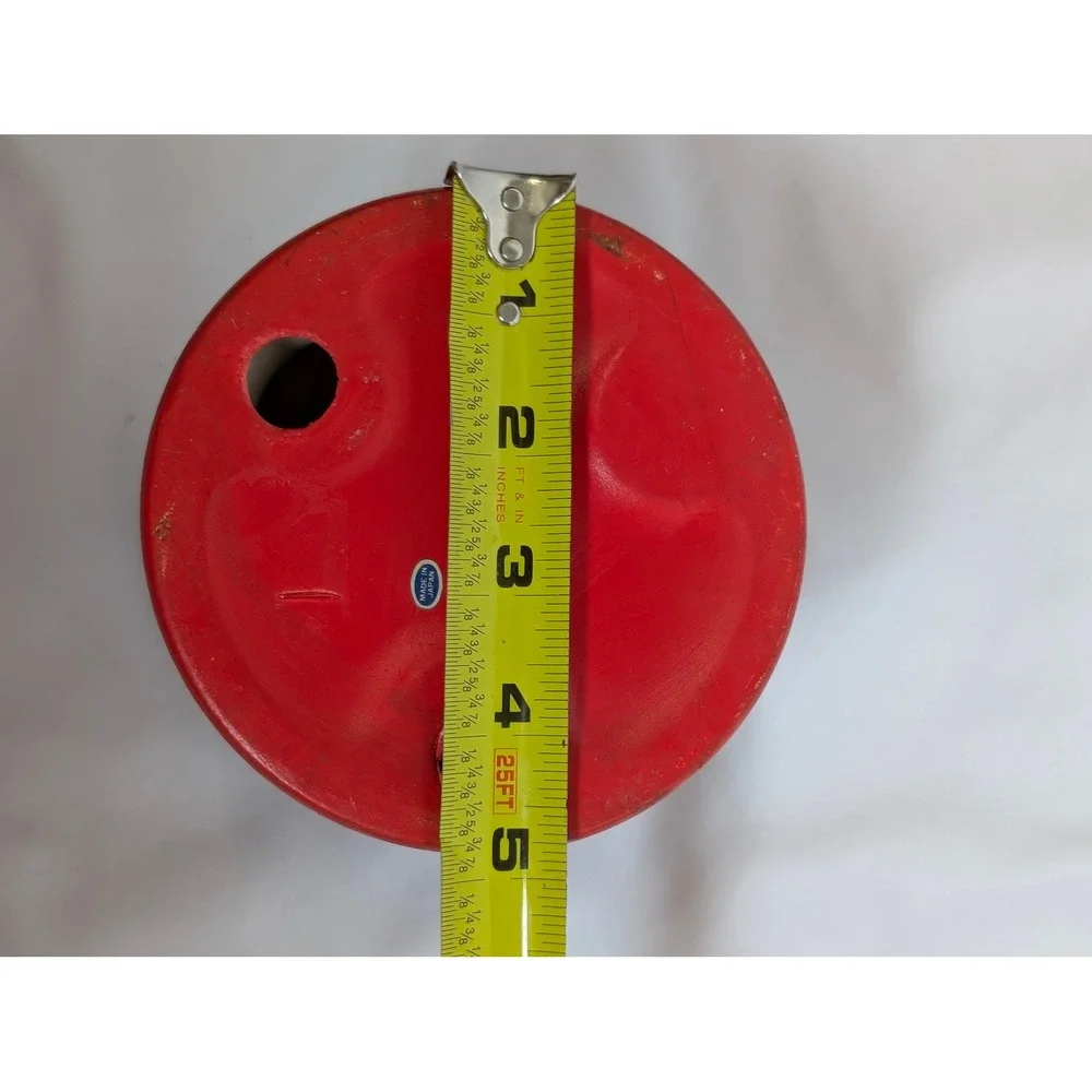 Vintage Red Ceramic Pillar Candle Holder Stand Japan 4